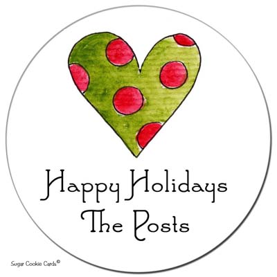 Sugar Cookie Gift Stickers - Holiday Heart